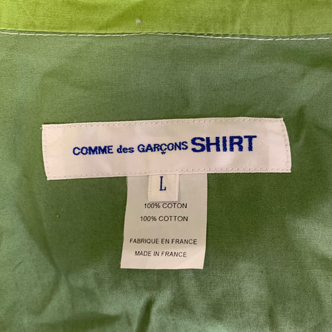 COMME des GARCONS SHIRT Size L Green Multi-Color Color Block Cotton Jacket