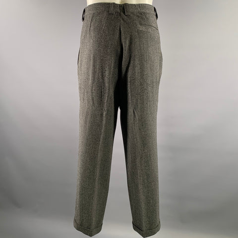 V2 by VERSACE Size 42 Grey Black Heather Double Breasted Suit