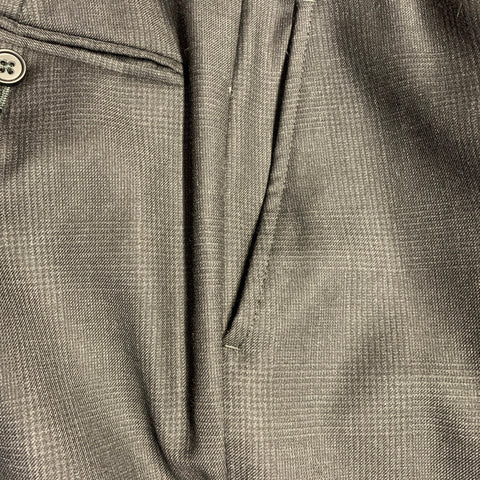 POLO by RALPH LAUREN Size 40 Regular Black Glenplaid Virgin Wool Notch Lapel Suit
