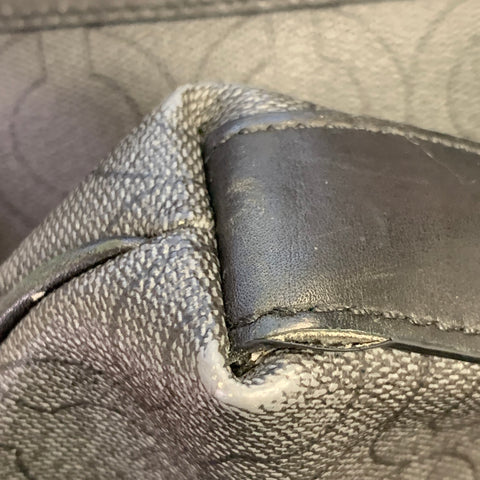COACH One Size Grey Black Logo Coated Canvas Crossbody Bag