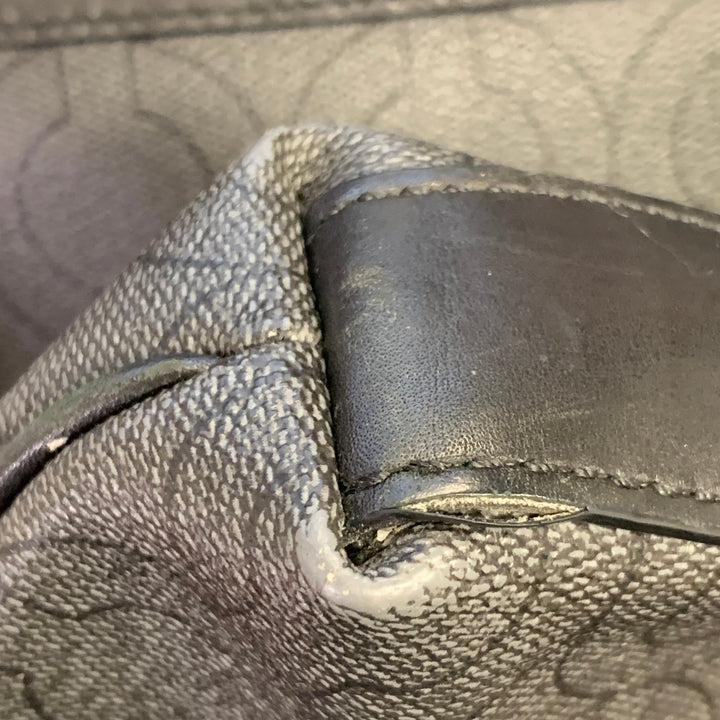 COACH One Size Grey Black Logo Coated Canvas Crossbody Bag