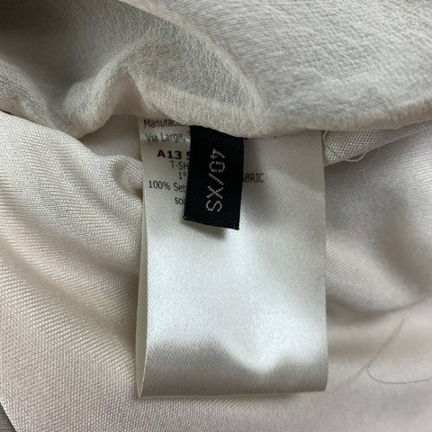 GIAMBATTISTA VALLI Size XS White Black Silk Animal Print T-Shirt