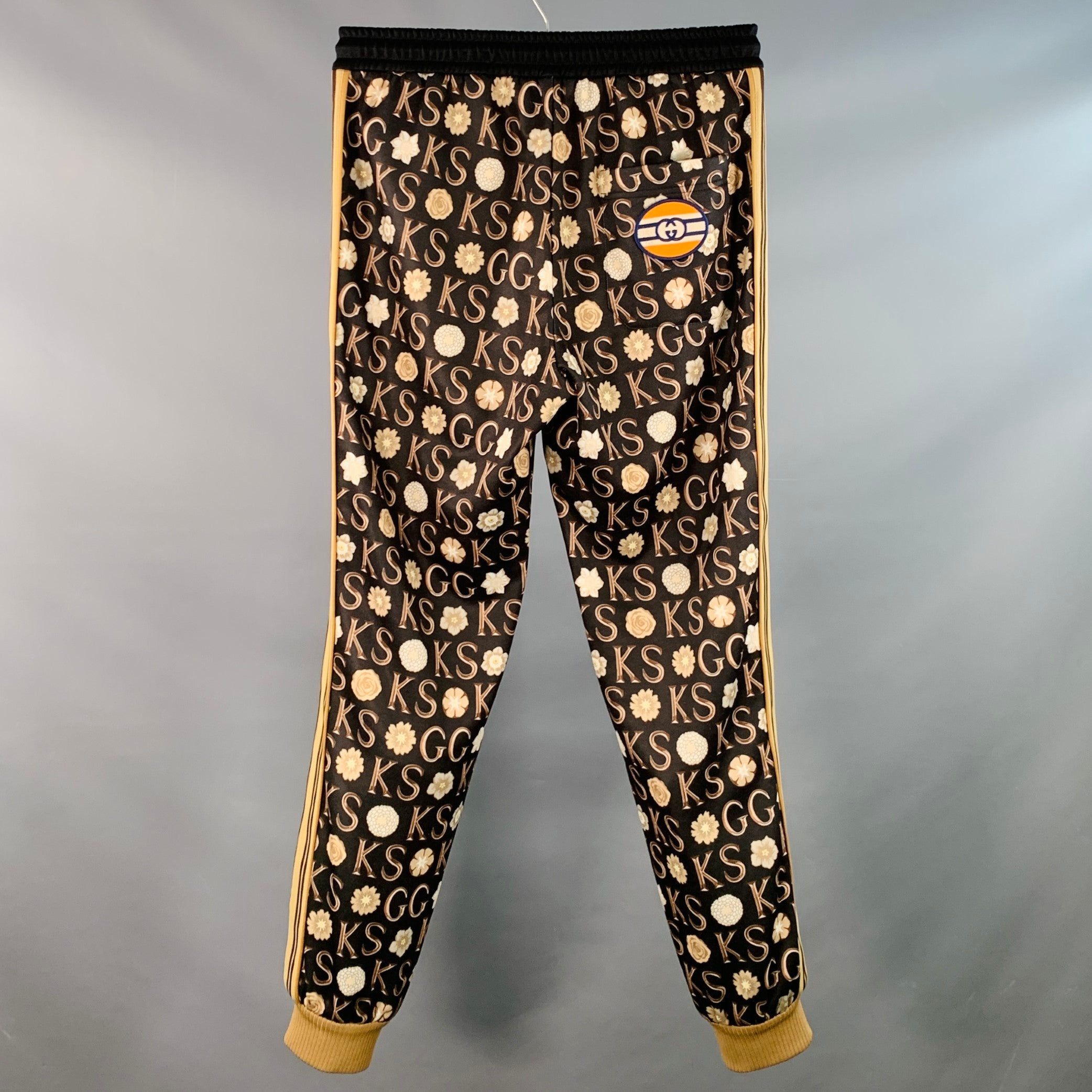 GUCCI x GEORGE KENNETH SCOTT Size S Black Beige Monogram Joggers