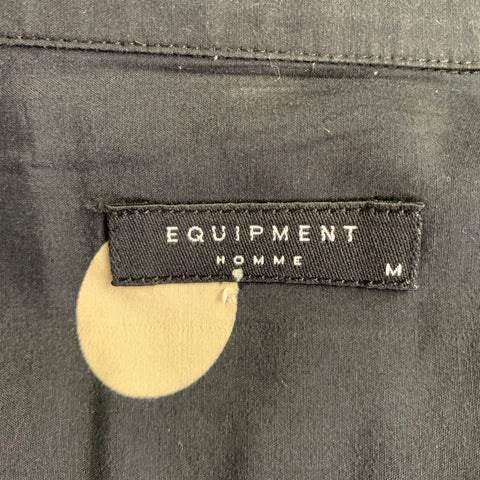 EQUIPMENT Size M Black Cream Polka Dot Button Up Long Sleeve Shirt