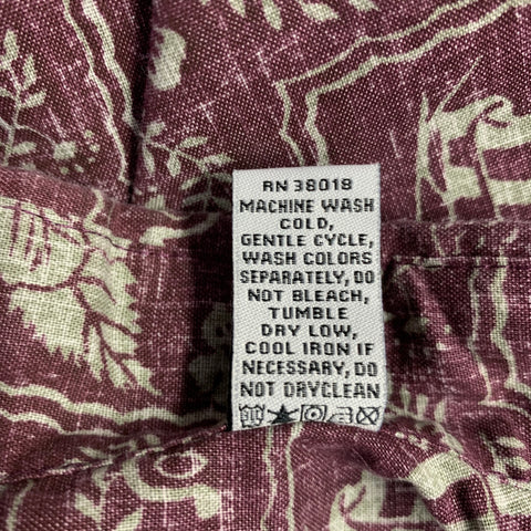 REYN SPOONER Size S Purple Grey Floral Cotton Blend Hawaiian Short Sleeve Shirt