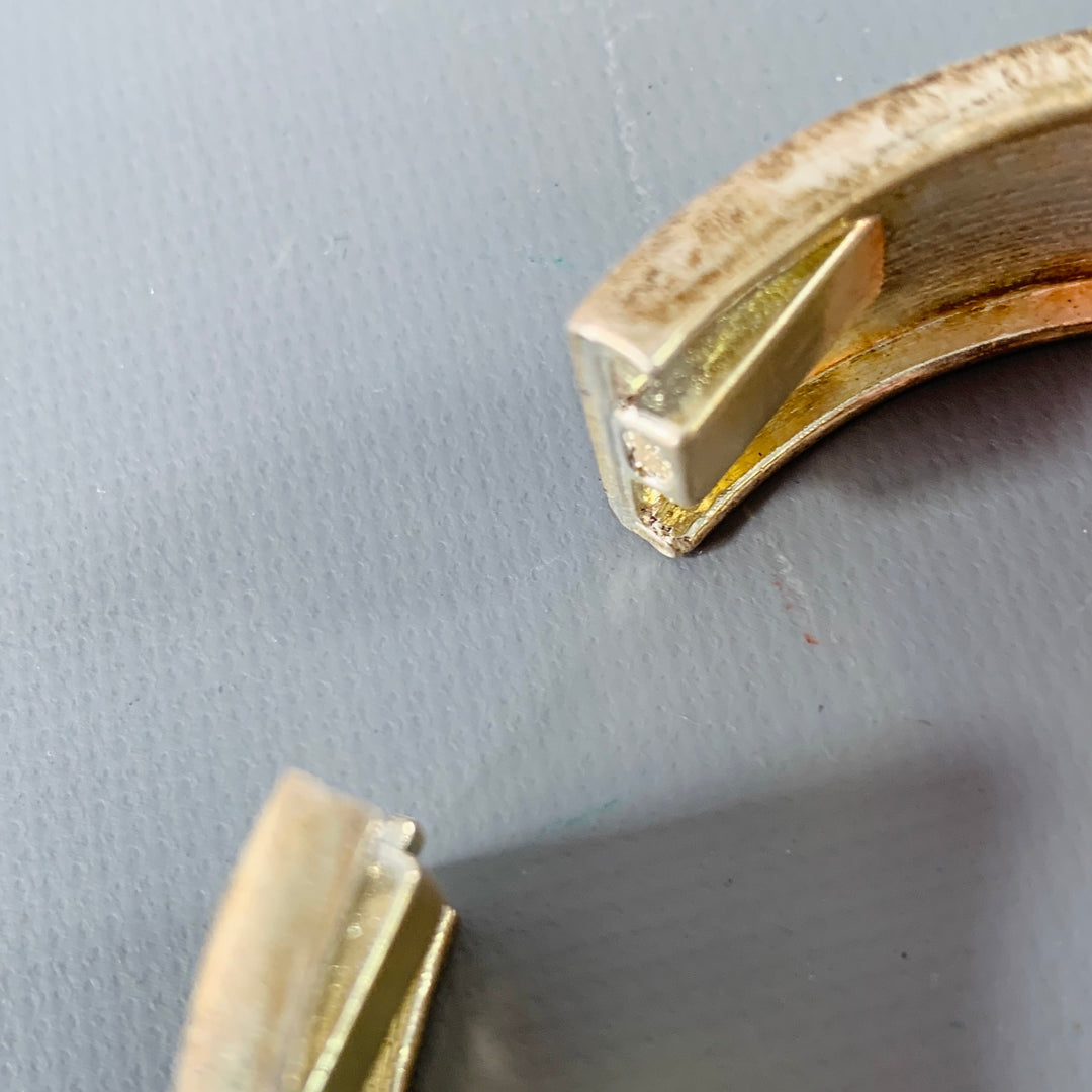 VINTAGE Silver Green Black Enamel Metal Cuff Bracelet