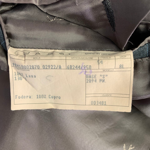 ISAIA Size 44 Grey Light Blue Pinstripe Wool Single Breasted Suit