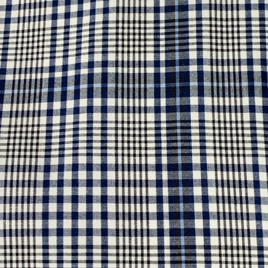 PETER MILLAR Size XL White Grey Plaid Cotton One Pocket Long Sleeve Shirt