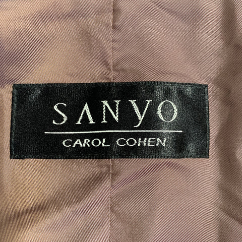 SANYO  by CAROL COHEN Vintage 1990s Size XL Khaki Polyester Blend Hidden Placket Coat