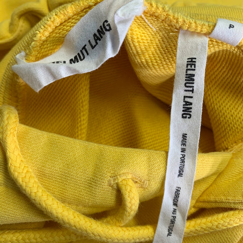 HELMUT LANG AW 18/19 Size S -TAXI- Yellow Cotton Hooded Sweatshirt
