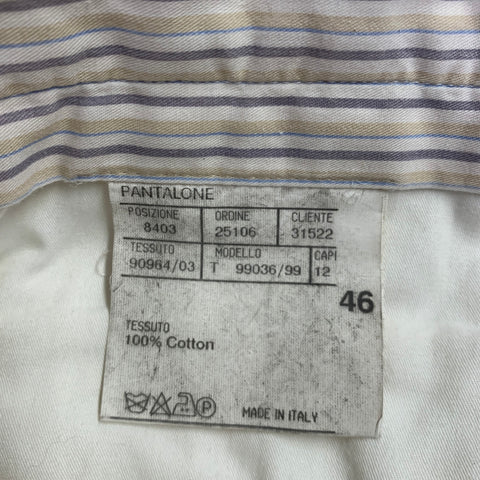 CANALI Size 30 Cream Corduroy Cotton Casual Pants