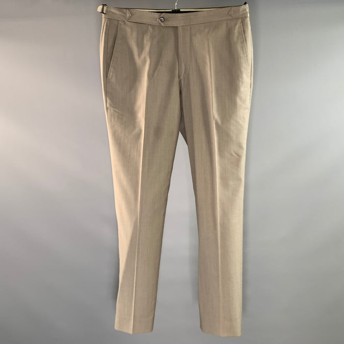 ISAIA Size 32 Grey PN02 00248 00073 H Wool Blend Dress Pants