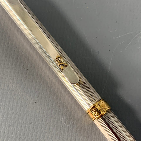 ROBERTA DI CAMERINO Vintage Silver Gold Tone Ball Point Pen