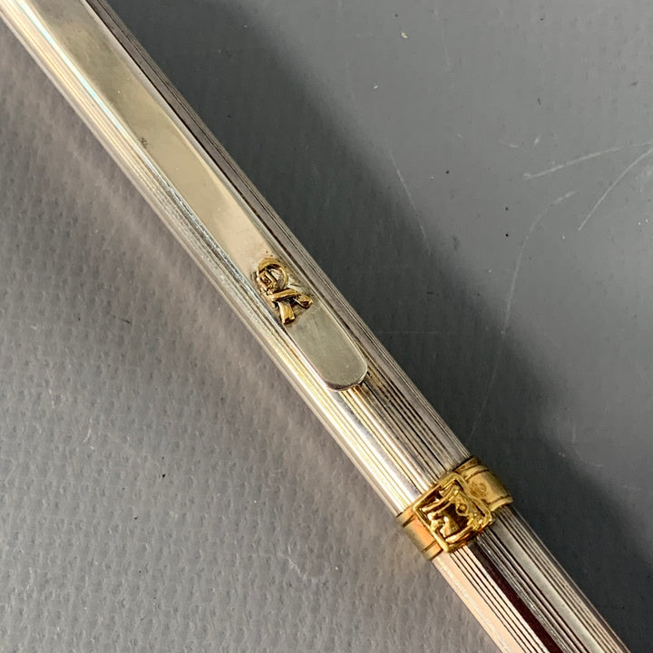 ROBERTA DI CAMERINO Vintage Silver Gold Tone Ball Point Pen
