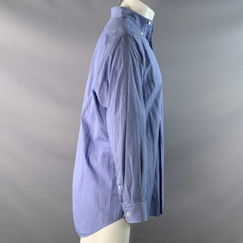 POLO by RALPH LAUREN Size M Blue White Plaid Cotton Long Sleeve Shirt