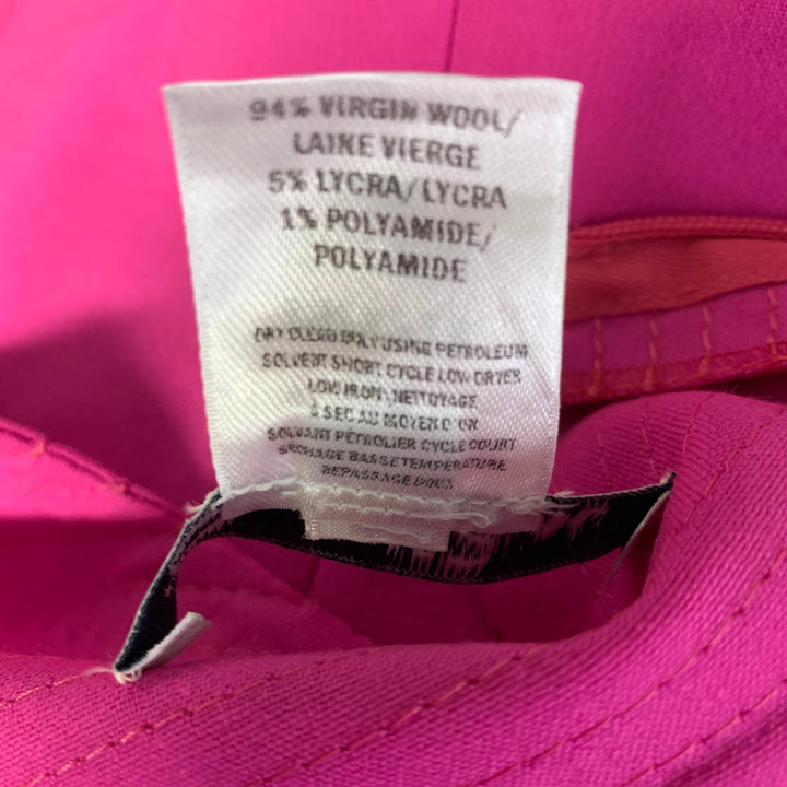 OSCAR DE LA RENTA Size 8 Pink Fuchsia Wool Sleeveless Knee-Length Dress