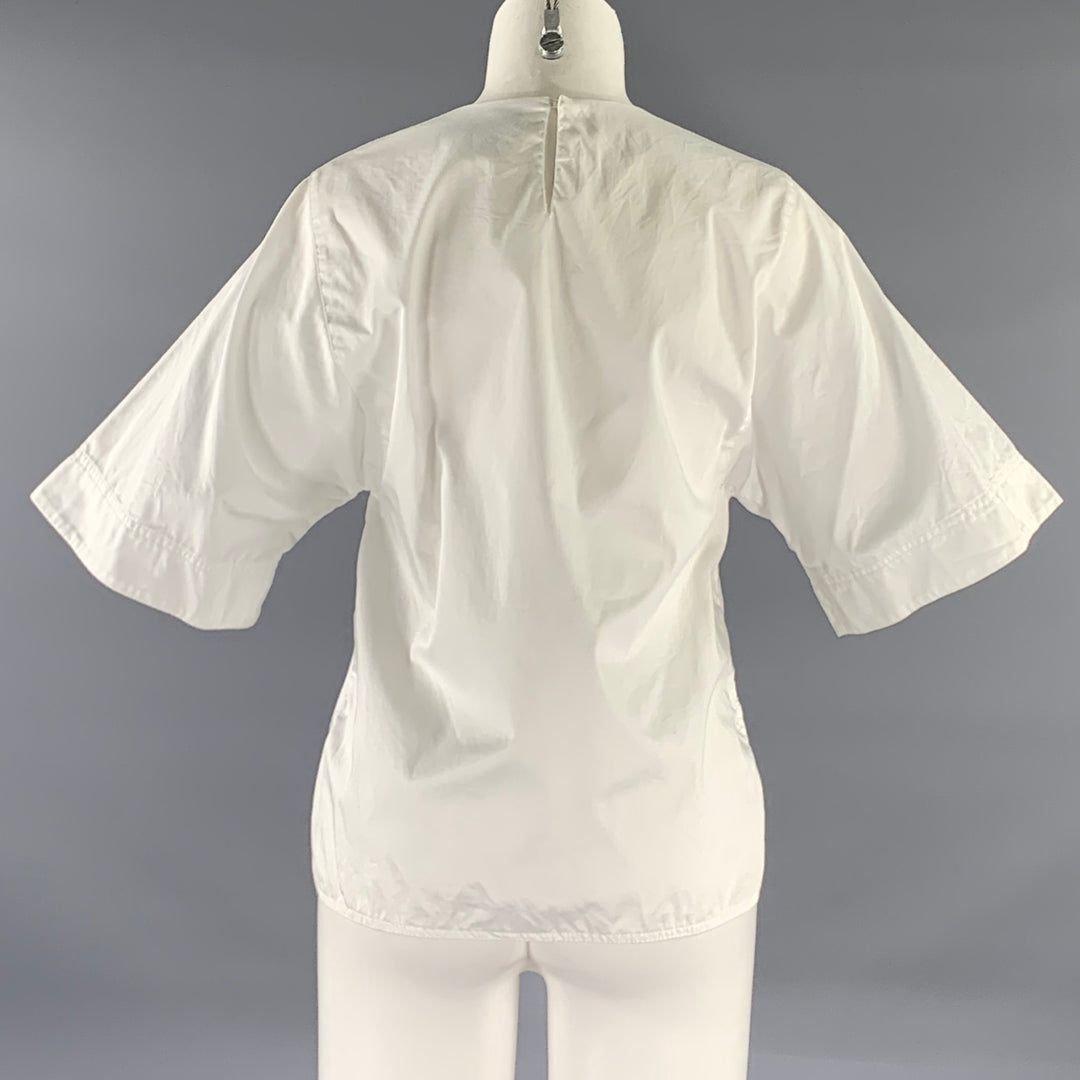 MAX MARA Size 2 White Cotton Tunic Blouse