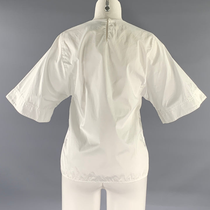 MAX MARA Size 2 White Cotton Tunic Blouse