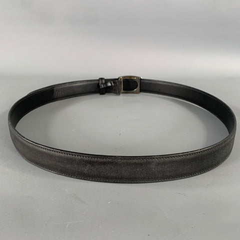 RALPH LAUREN Size 36 Black Leather Sterling Silver Belt