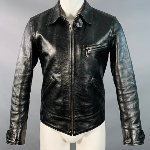 CALIFORNIA MFG Co. Vintage Size M Black Horsehide Leather Jacket