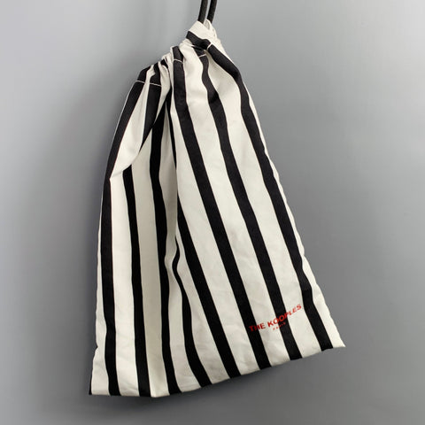THE KOOPLES Size S White Black Stripe Polyester Drawstring Swim Trunks