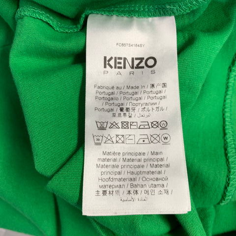 KENZO Size L Green Orange Poppy Graphic Cotton Crew Neck T-shirt