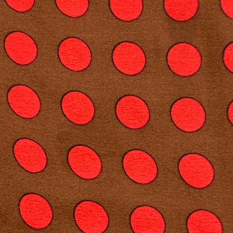 VINTAGE Brown Red Polka Dot Crepe Pocket Square