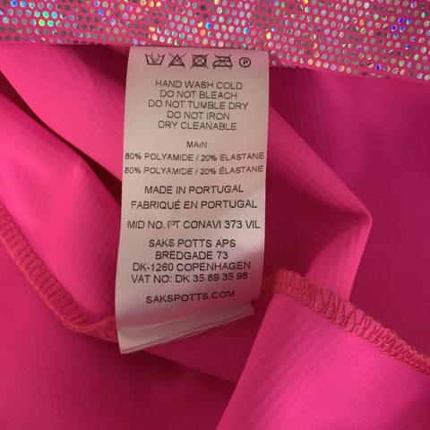 SAKS POTTS Size S Pink Silver Polyamide Eastane Metallic A Line Dress