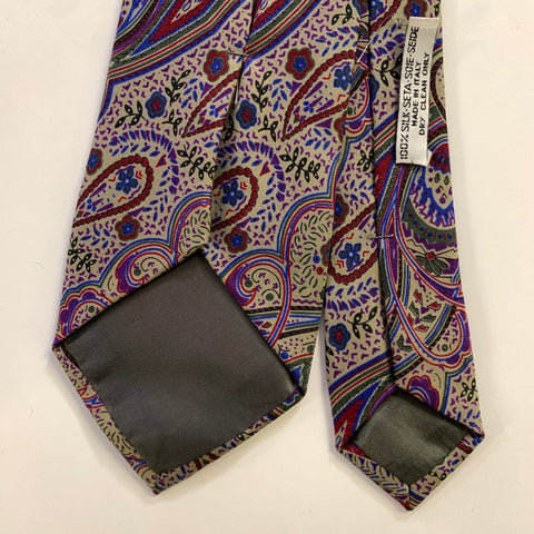 BOSS by HUGO BOSS Grey Multi-Color Paisley Silk Tie