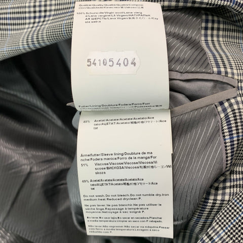 HUGO BOSS Talla 44 Abrigo deportivo de lana virgen Glenplaid blanco negro