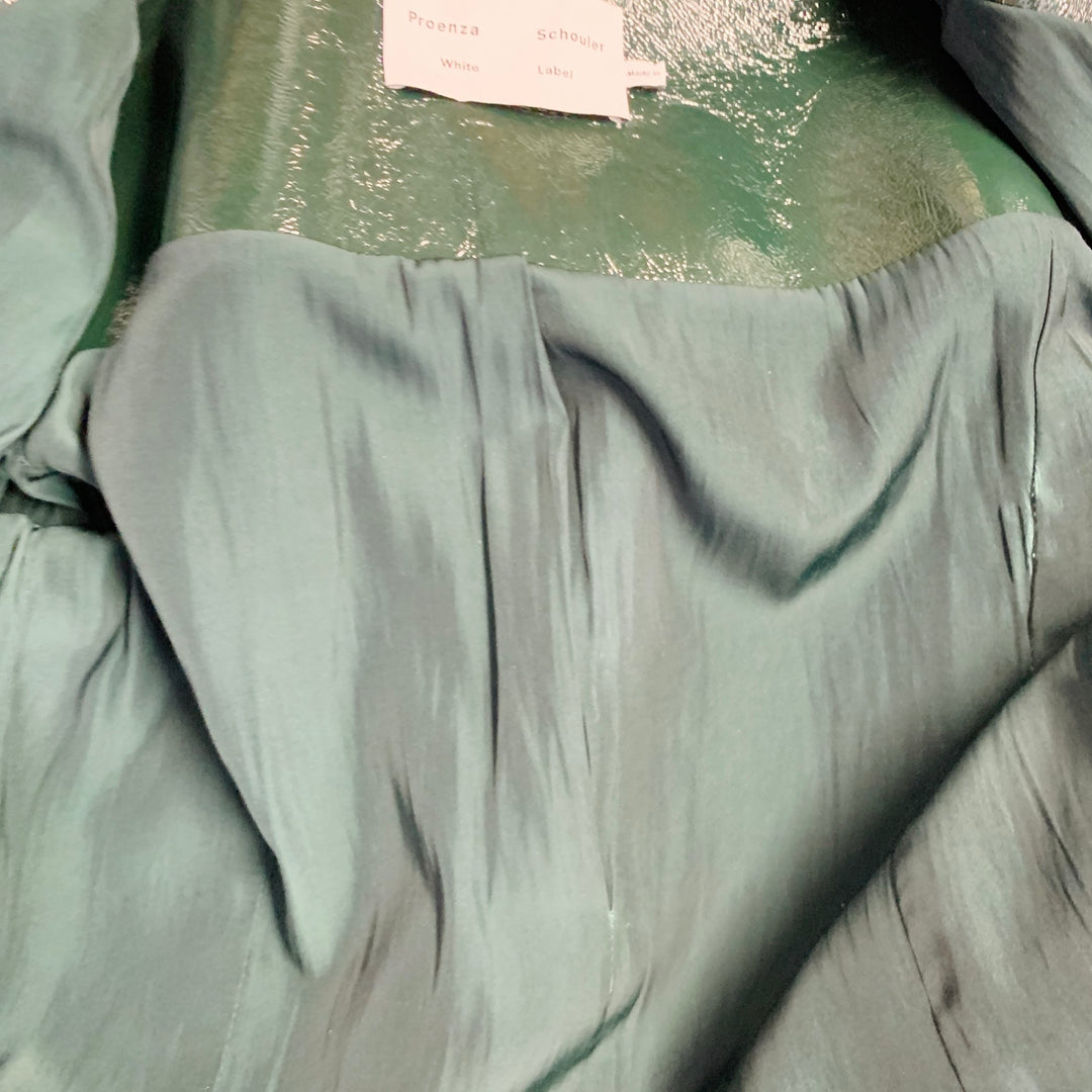 PROENZA SCHOULER Size 2 Green Polyurethane Cropped Vinyl Jacket