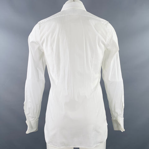 TOM FORD Size M White Cotton Curved Cutaway French Cuffs Long Sleeve Shirt