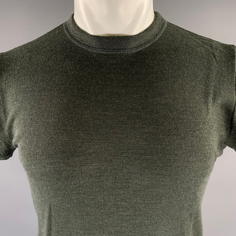 DANIEL CLEARY Size M Green Charcoal Knit Wool T-shirt