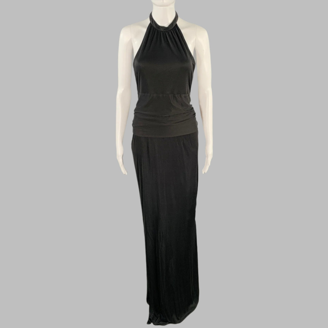 AGENT PROVOCATEUR Size 3 Black Silk Halter Cocktail Dress