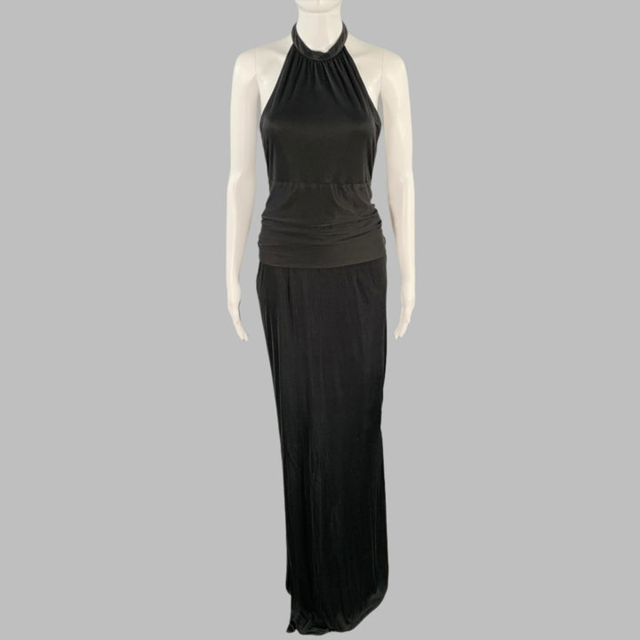 AGENT PROVOCATEUR Size 3 Black Silk Halter Cocktail Dress