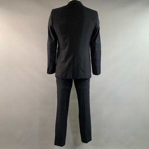 EMPORIO ARMANI Chest Size 40 Navy White Pinstripe Wool Blend 34 30 Suit