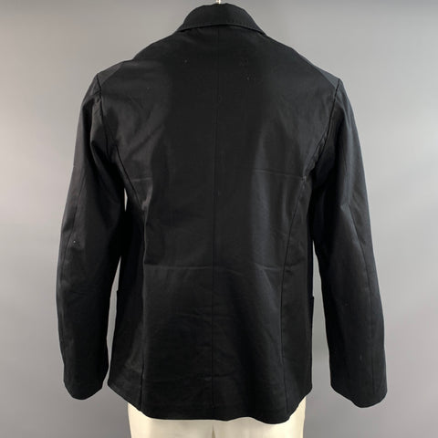 WALTER VAN BEIRENDONCK Size 42 Black Cotton Elastane Jacket