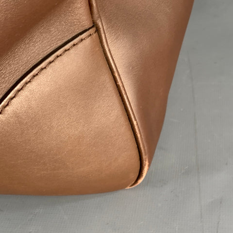 BRUNELLO CUCINELLI Chocolate Brown Leather Clasp Weekender Bag