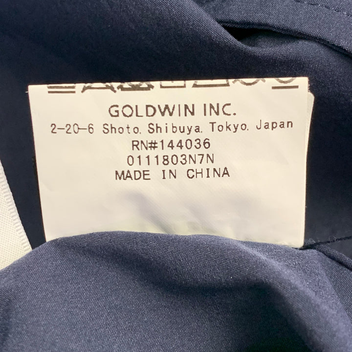 GOLDWIN Size L Navy Polyester One Pocket Snaps Long Sleeve Shirt