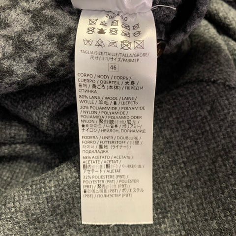 ELEVENTY Size 36 Grey Black Glenplaid Wool Blend Coat