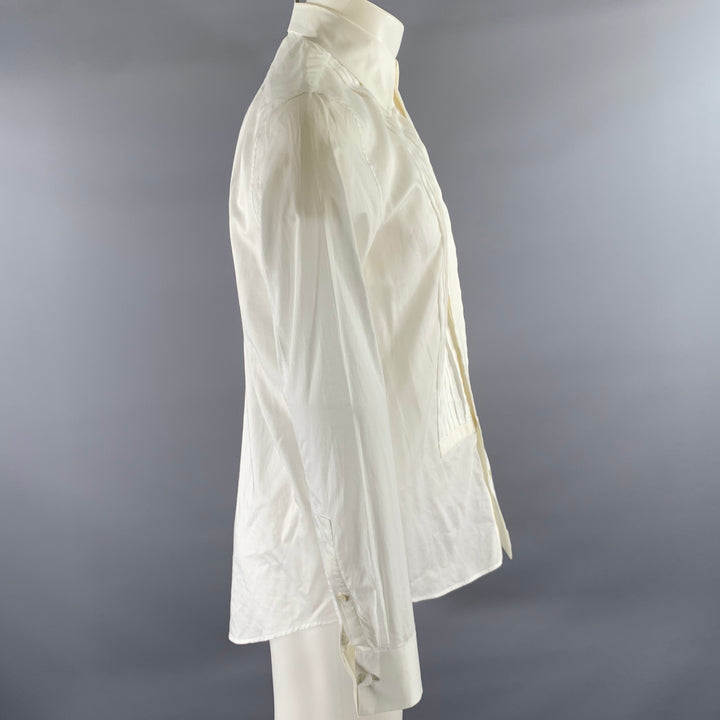 ALEXANDER MCQUEEN Size M White Cotton Tuxedo Frech Cuff Long Sleeve Shirt