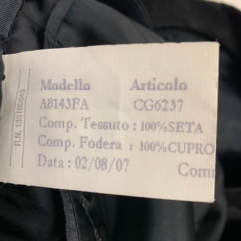 SALVATORE FERRAGAMO Size 40 Regular Black Silk Notch Lapel Sport Coat