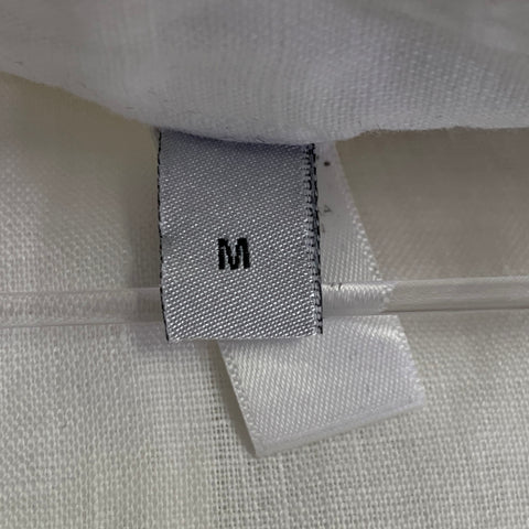 ARMANI COLLEZIONI Size M White Linen Two Pockets Short Sleeve Shirt