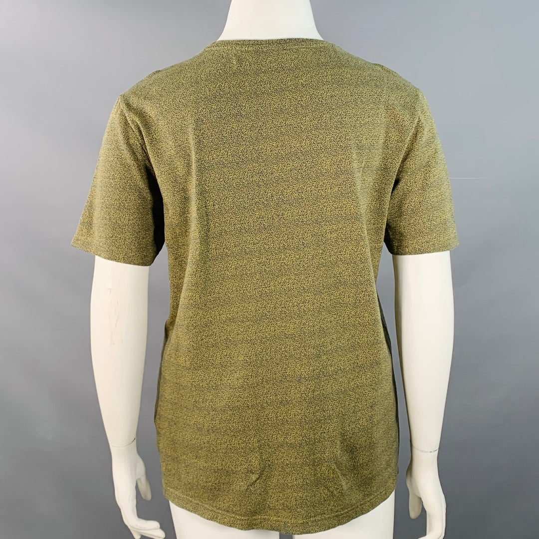 PAUL SMITH Size L Yellow Blue Cotton Melange Crew Neck T-Shirt