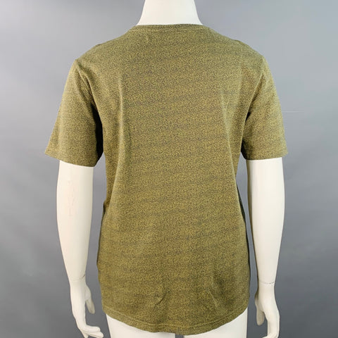 PAUL SMITH Size L Yellow Blue Cotton Melange Crew Neck T-Shirt