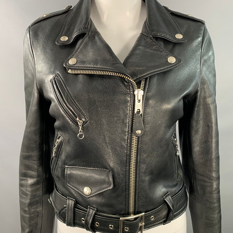 PERFECTO by SCHOTT Size S Black Leather Motorcycle Jacket