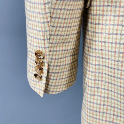 O'CONNELL'S Size 42 Yellow Multi Color Checkered Cashmere Sport Coat