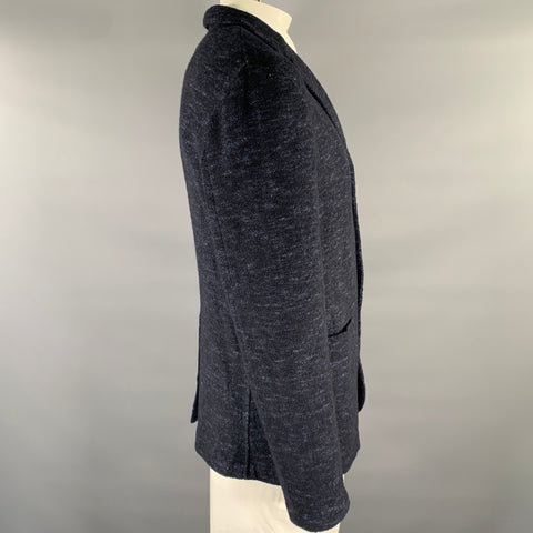 BARENA Size 44 Navy Knit Wool Cotton Sport Coat