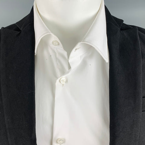 FACTOTUM Size 36 Black Cotton Blend Single Button Jacket