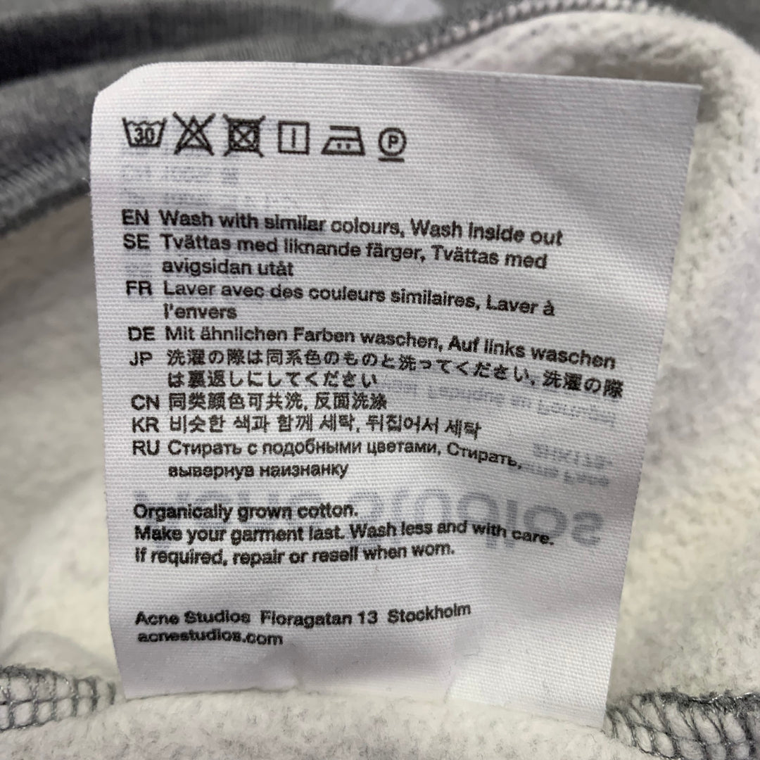 ACNE STUDIOS Size M Ferris Face Grey Cotton Hoodie Sweatshirt